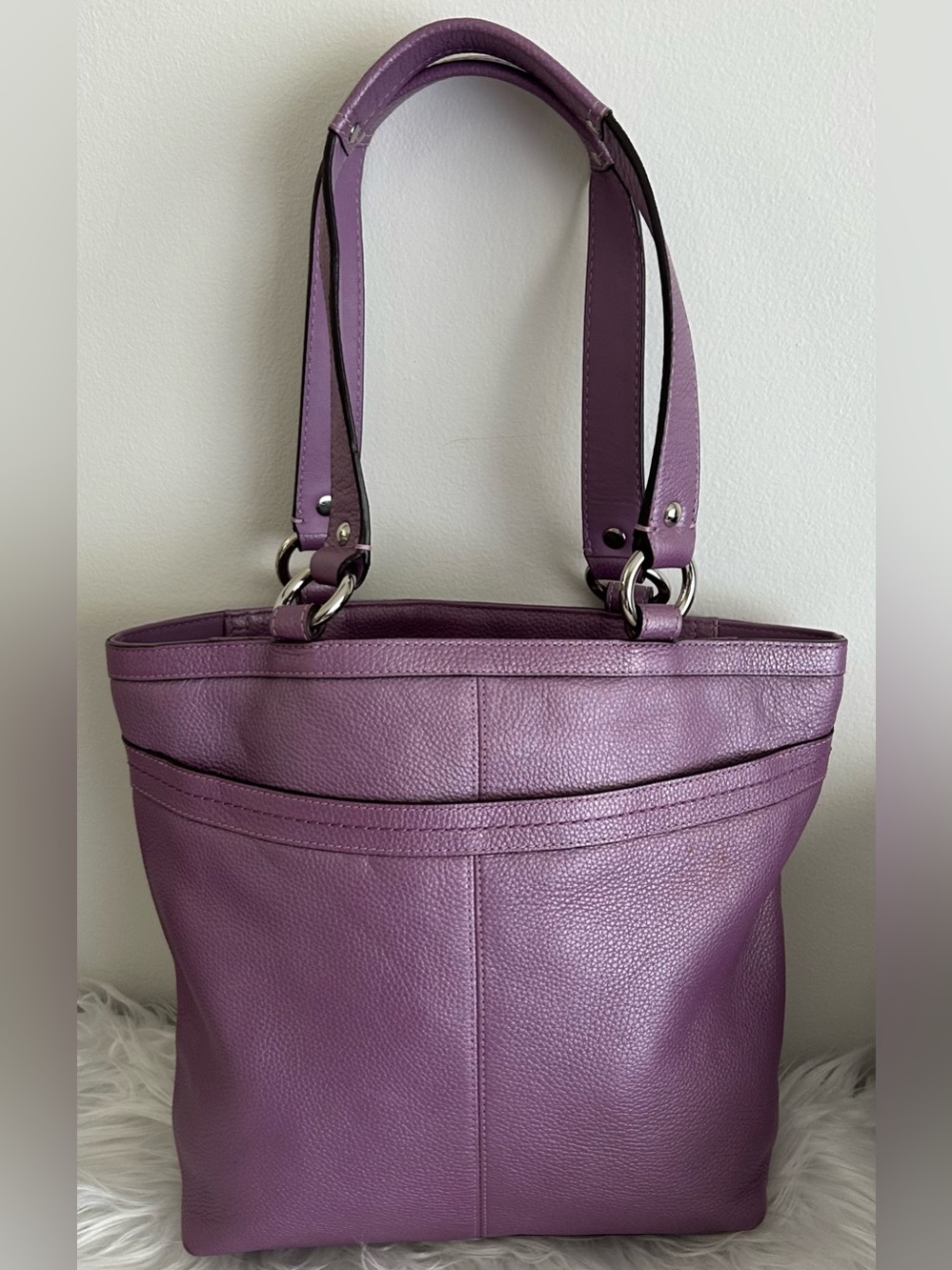 Coach Penelope Leather Tote Shoulder Bag Crossbody Lavender F14683 - Picture 5 of 15